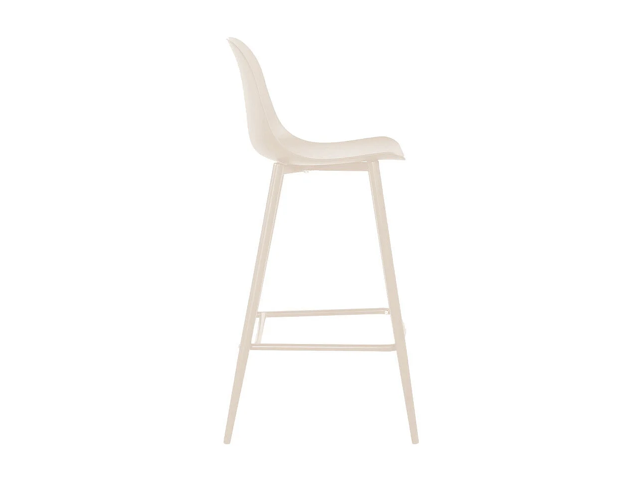 Portland - Lot de 4 tabourets de bar intérieur et extérieur en plastique et métal H65cm - Beige