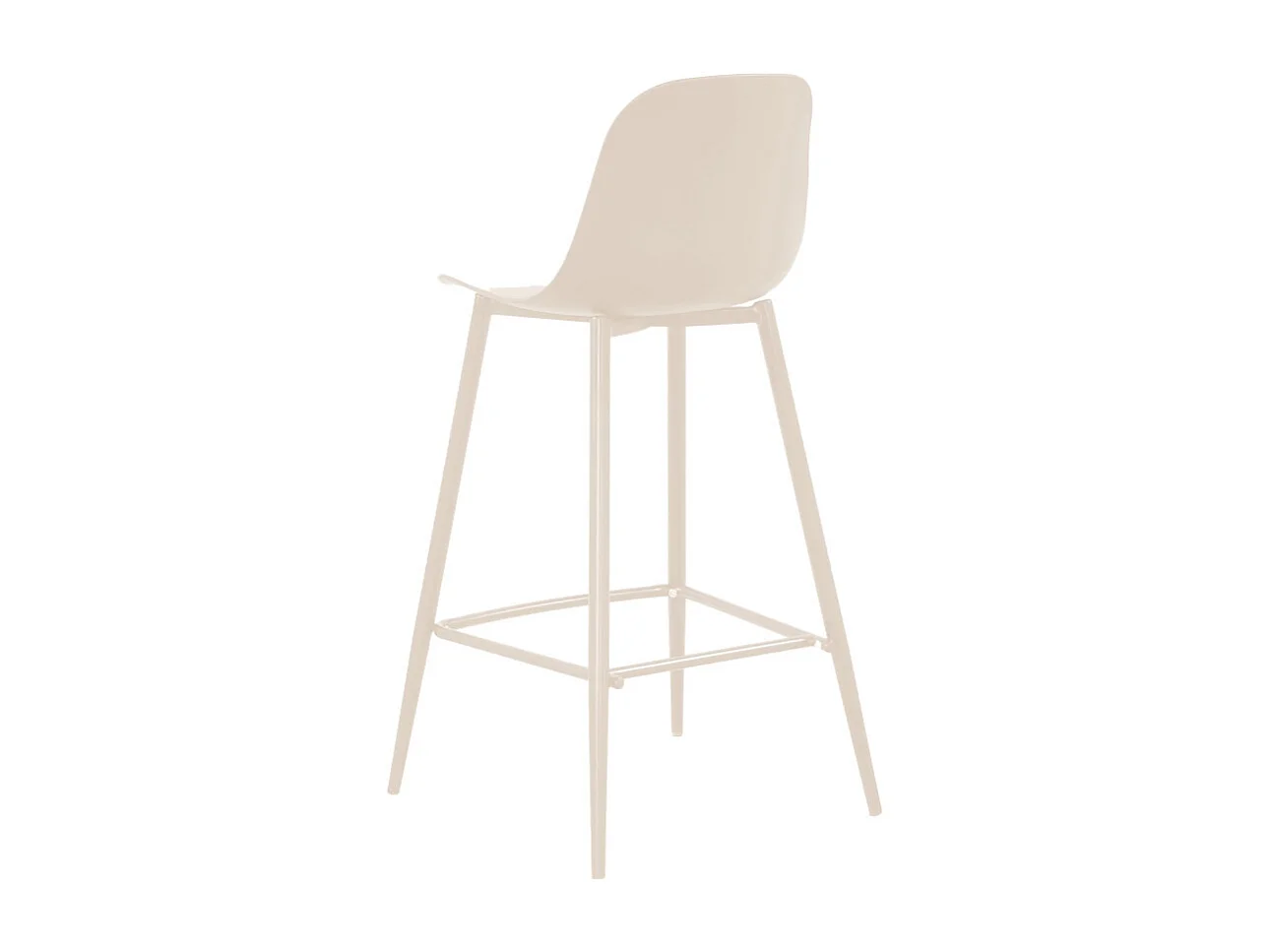 Portland - Lot de 4 tabourets de bar intérieur et extérieur en plastique et métal H65cm - Beige