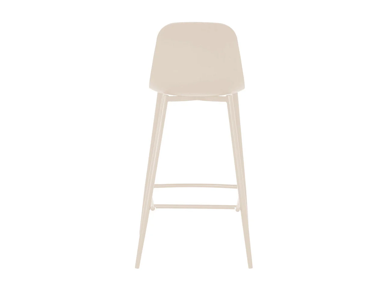 Portland - Lot de 4 tabourets de bar intérieur et extérieur en plastique et métal H65cm - Beige