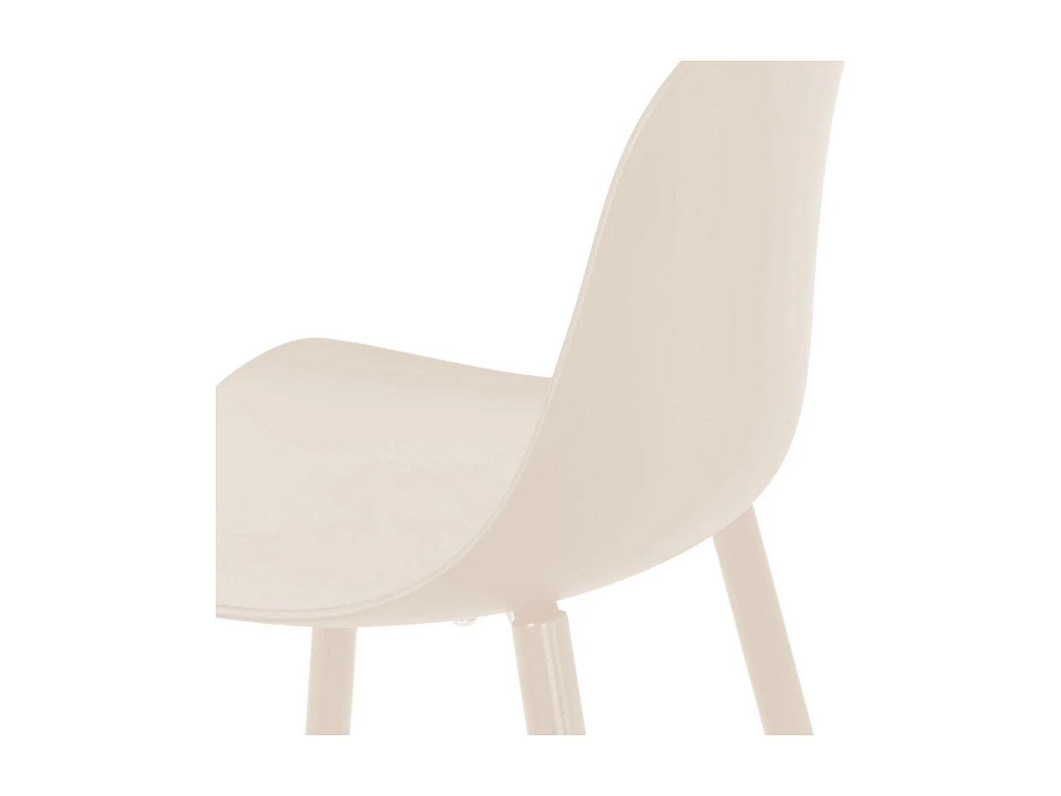 Portland - Lot de 4 tabourets de bar intérieur et extérieur en plastique et métal H65cm - Beige
