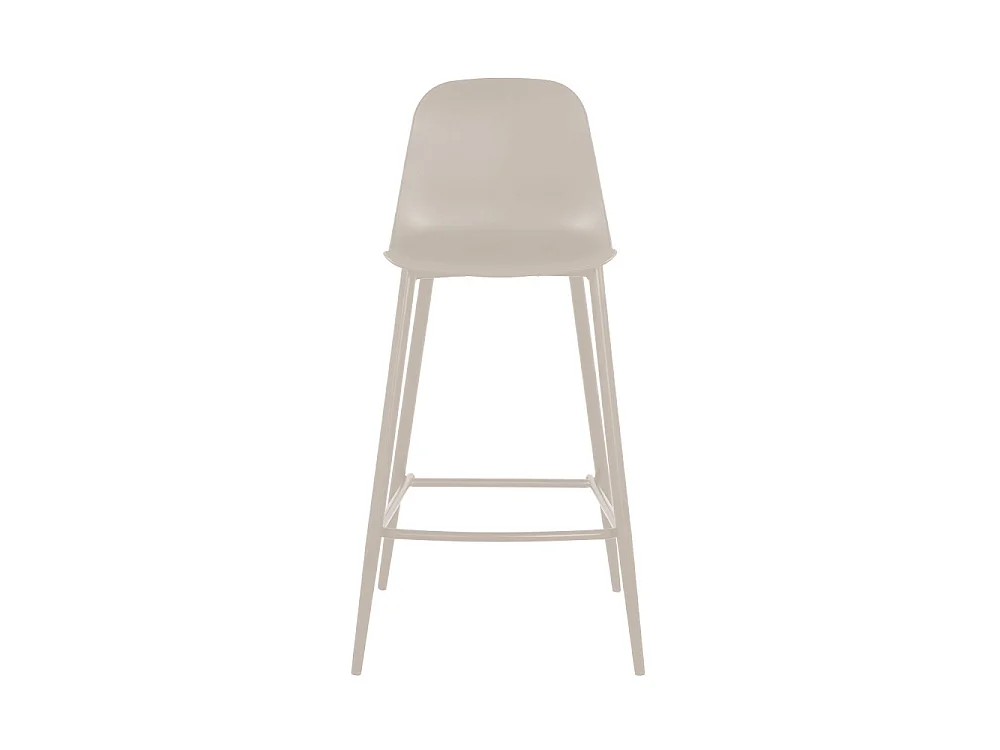 Portland - Lot de 4 tabourets de bar intérieur et extérieur en plastique et métal H65cm - Beige