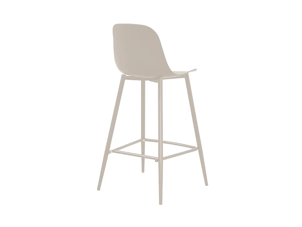 Portland - Lot de 4 tabourets de bar intérieur et extérieur en plastique et métal H65cm - Beige