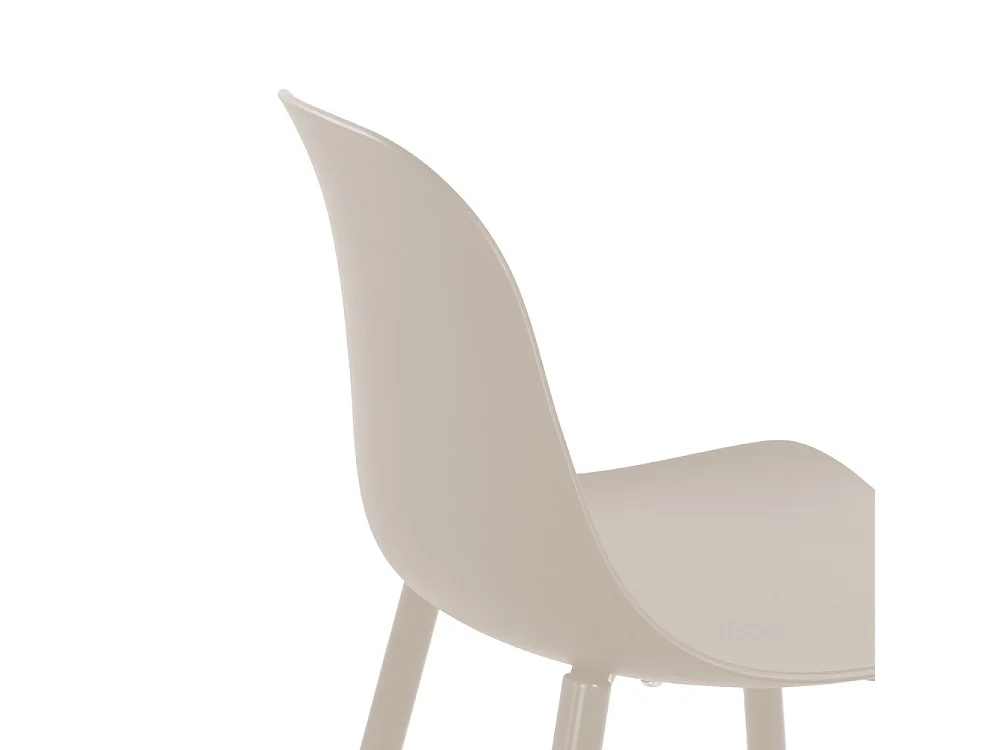 Portland - Lot de 4 tabourets de bar intérieur et extérieur en plastique et métal H65cm - Beige