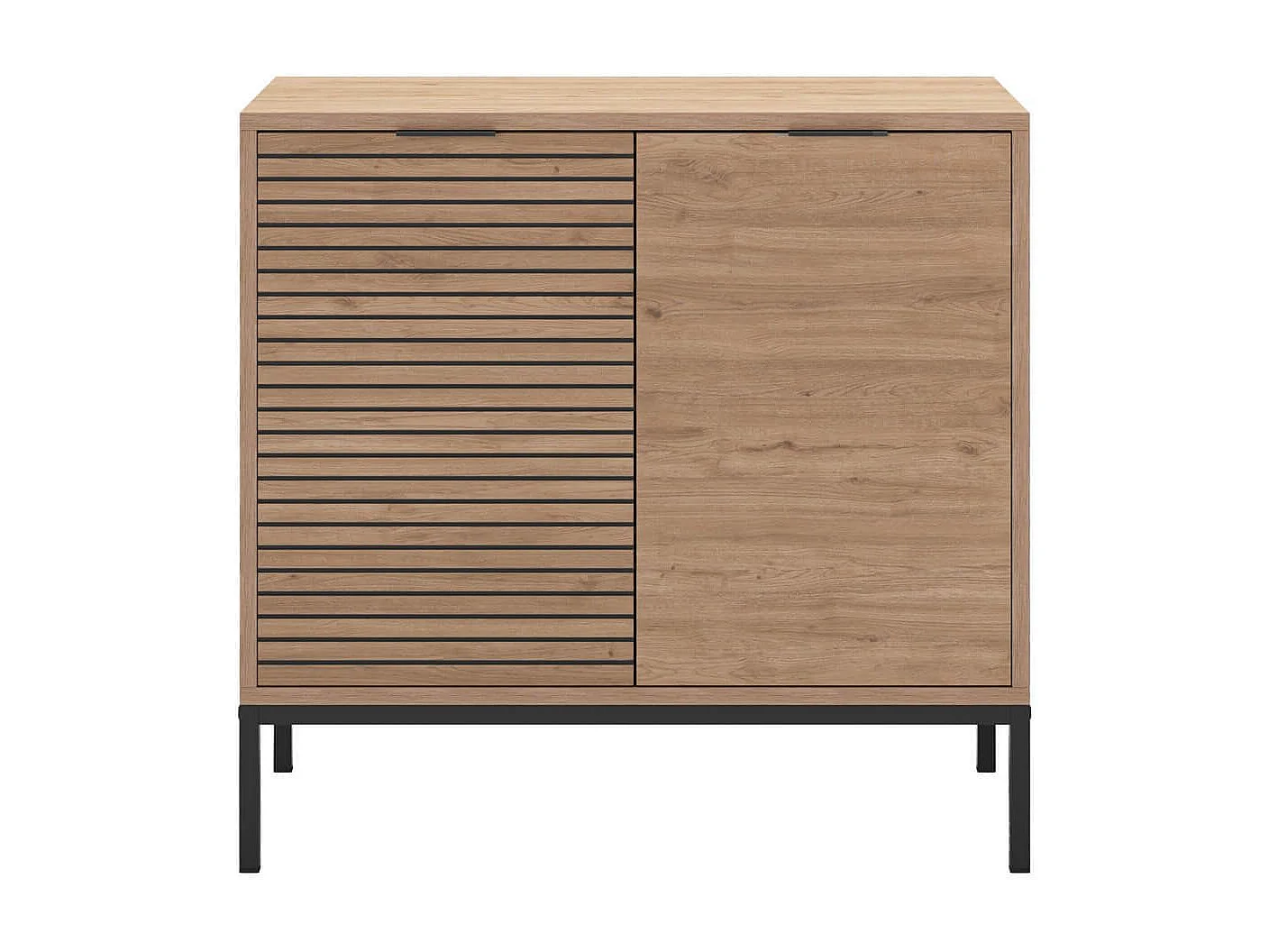 APPA - Rangement 2 Portes Aspect bois Tasseaux Pieds Métal