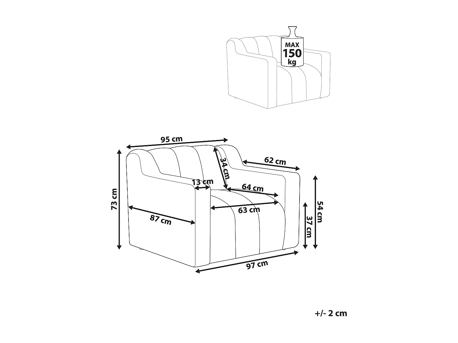 Poltrona AGERUP Bouclé Creme