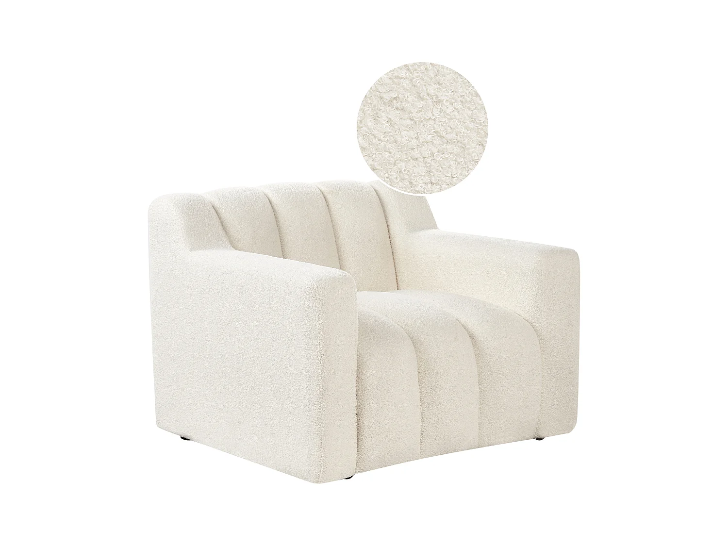 Fauteuil AGERUP Bouclé Blanc cassé