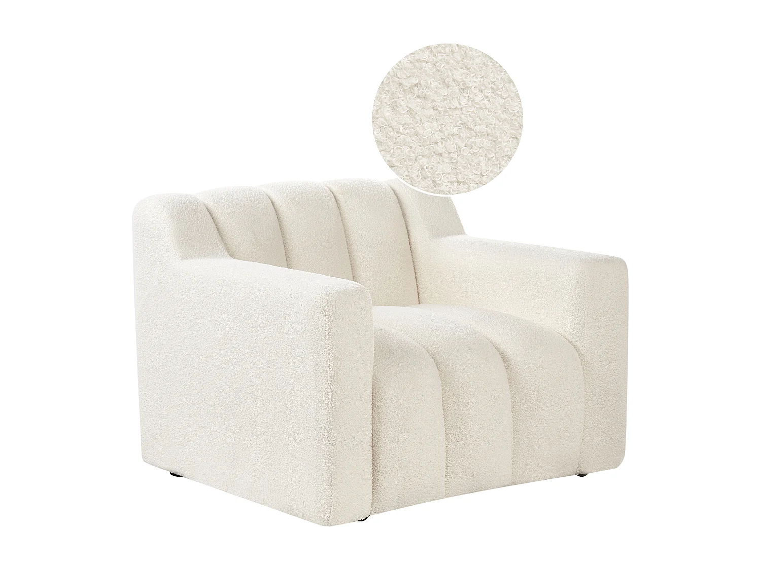 Fauteuil AGERUP Bouclé Blanc cassé