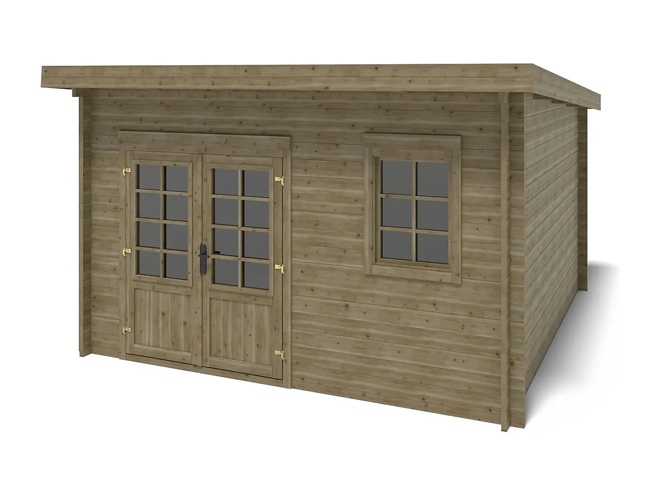 Abri de jardin en bois - 12m2 - 4x3m - Traité - Ep. 40mm - Couleur: vert - DOM717 - ALTANKA