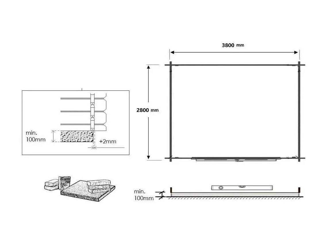Abri de jardin en bois - 12m2 - 4x3m - Traité - Ep. 40mm - Couleur: vert - DOM717 - ALTANKA