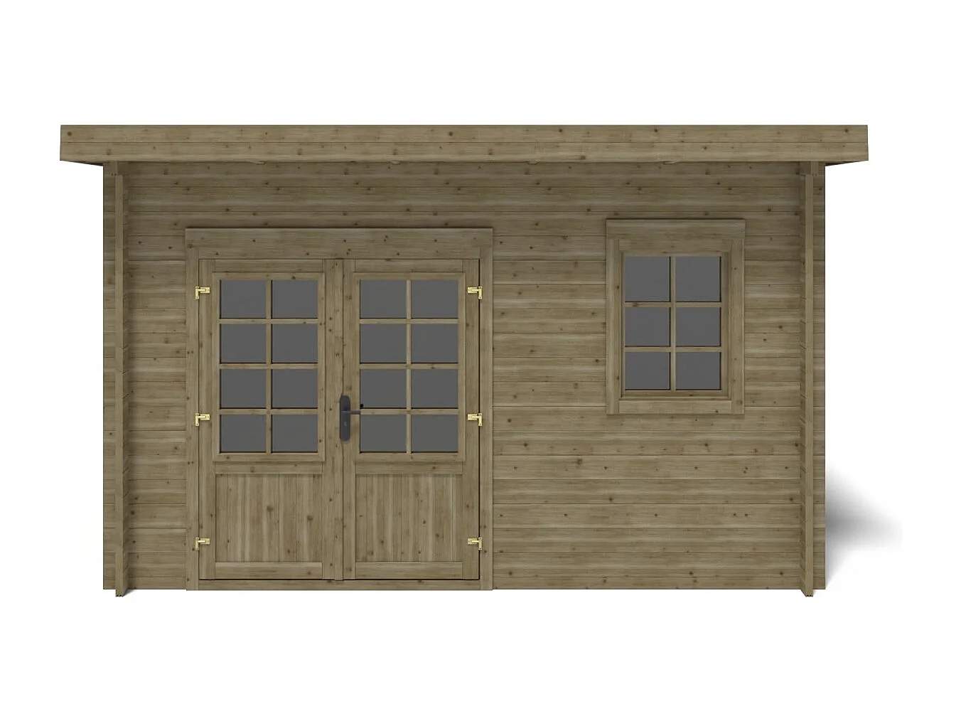Abri de jardin en bois - 12m2 - 4x3m - Traité - Ep. 40mm - Couleur: vert - DOM717 - ALTANKA