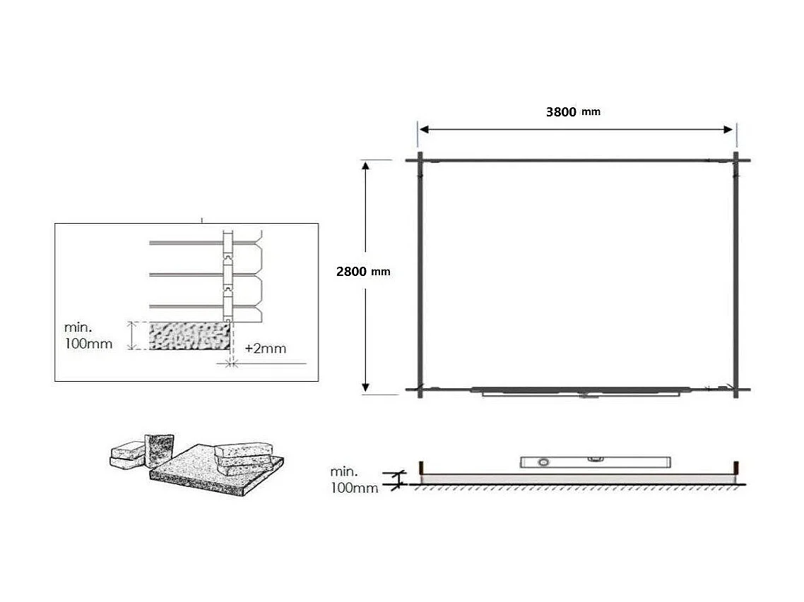 Abri de jardin en bois - 12m2 - 4x3m - Traité - Ep. 40mm - Couleur: vert - DOM717 - ALTANKA