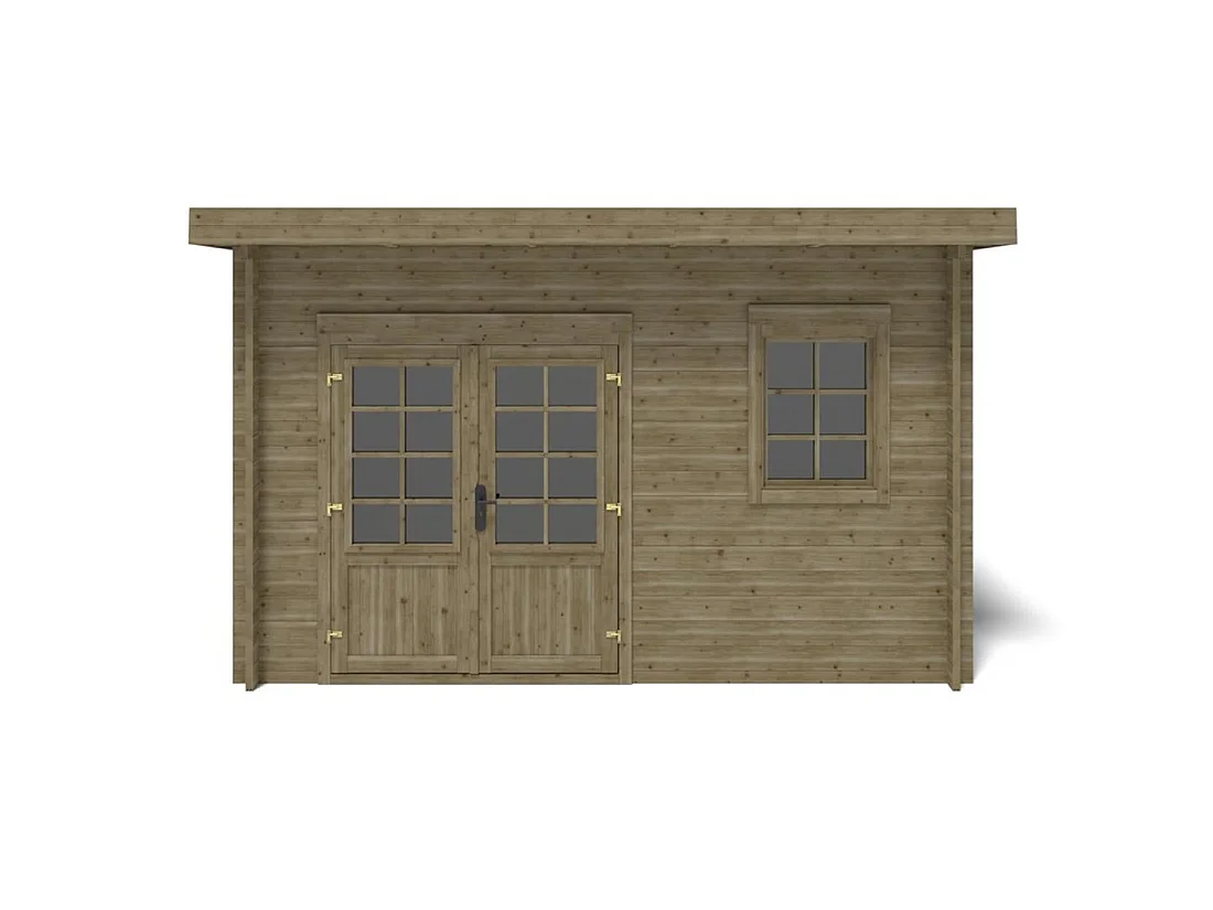 Casetta da giardino in legno - 12m2 - 4x3m - impregnata - 40mm - colore: verde - DOM717 - ALTANKA