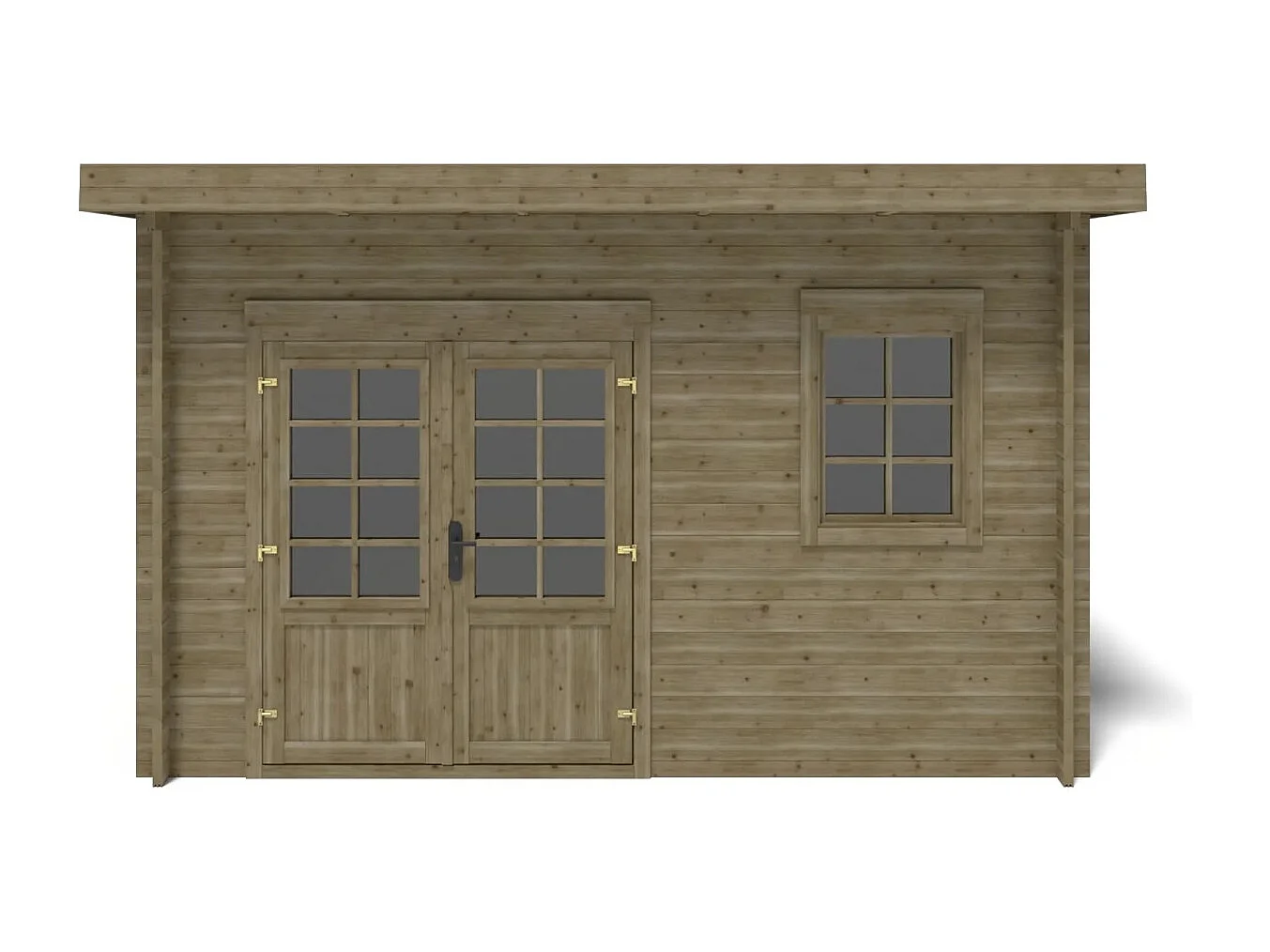 Abri de jardin en bois - 16m2 - 4x4m - Traité - Ep. 40mm - Couleur: vert - DOM716 - ALTANKA