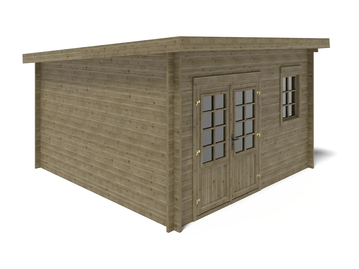 Abri de jardin en bois - 16m2 - 4x4m - Traité - Ep. 40mm - Couleur: vert - DOM716 - ALTANKA