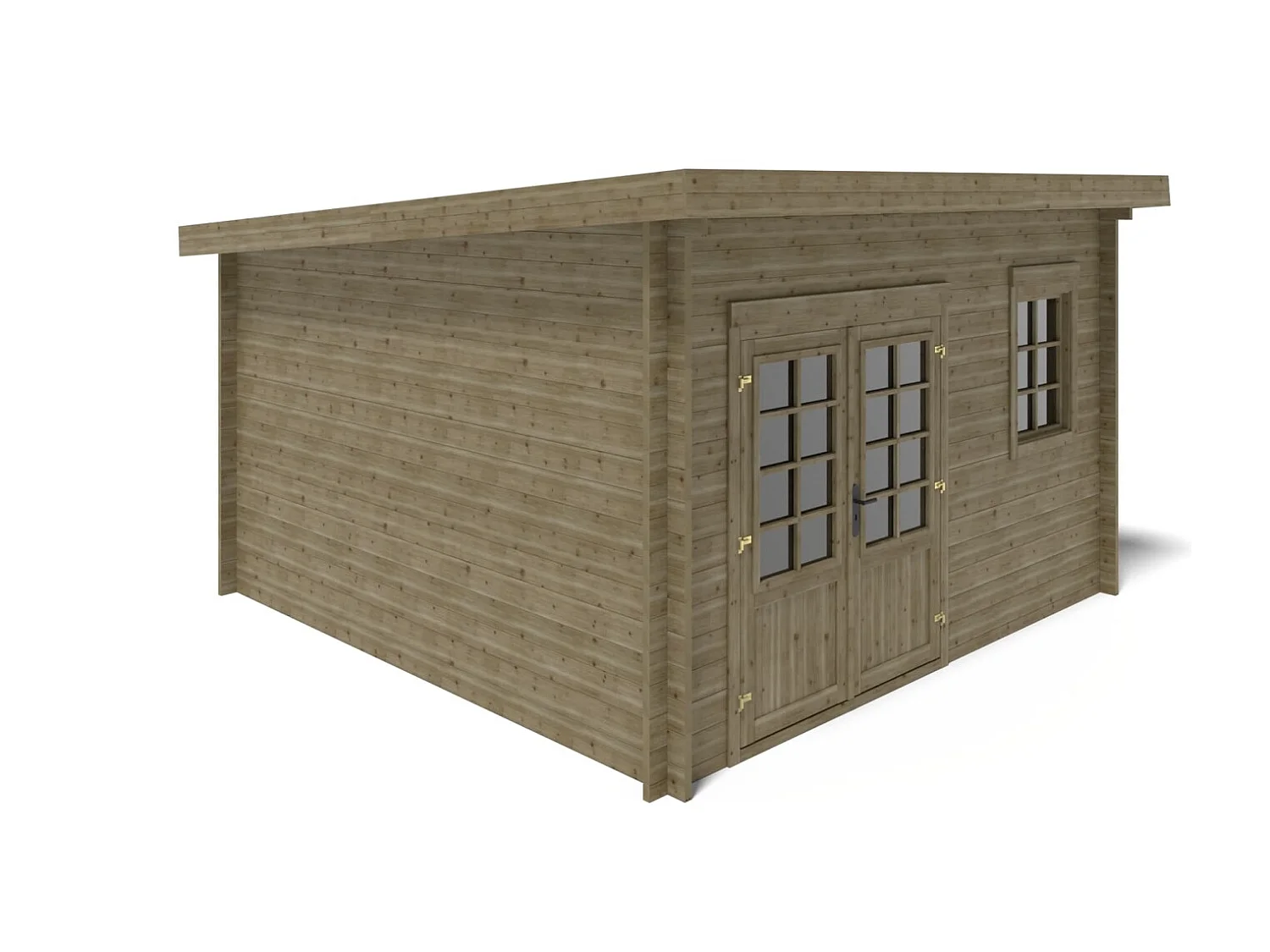 Abri de jardin en bois - 16m2 - 4x4m - Traité - Ep. 40mm - Couleur: vert - DOM716 - ALTANKA