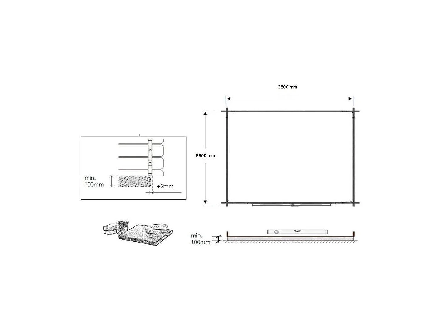 Abri de jardin en bois - 16m2 - 4x4m - Traité - Ep. 40mm - Couleur: vert - DOM716 - ALTANKA