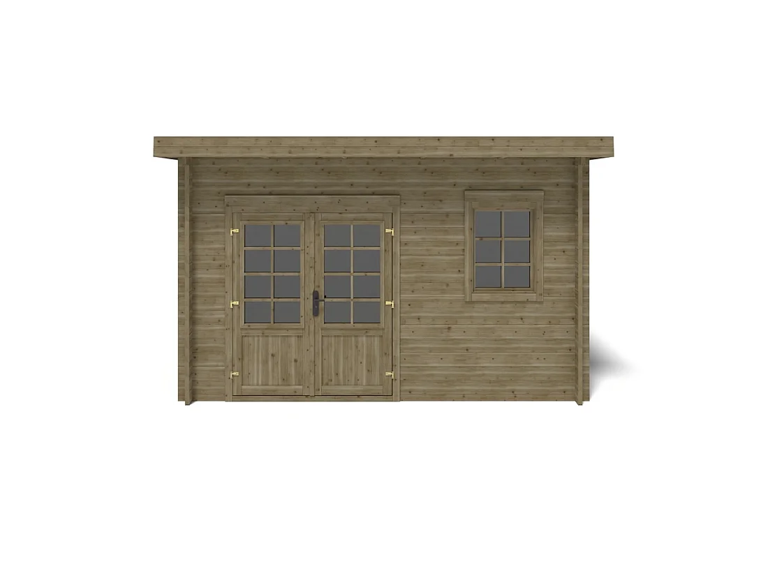 Casetta da giardino in legno - 16m2 - 4x4m - impregnata - 40mm - colore: verde - DOM716 - ALTANKA