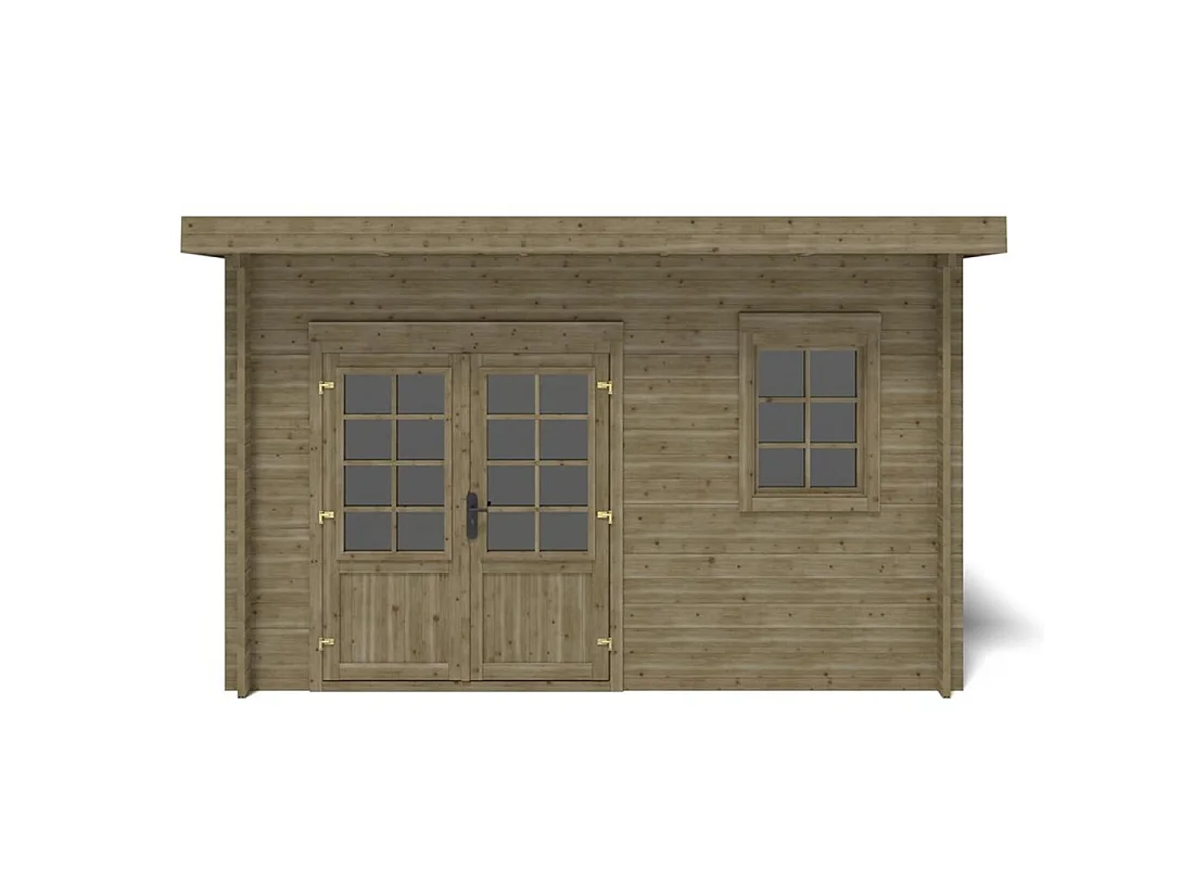Casetta da giardino in legno - 16m2 - 4x4m - impregnata - 40mm - colore: verde - DOM716 - ALTANKA