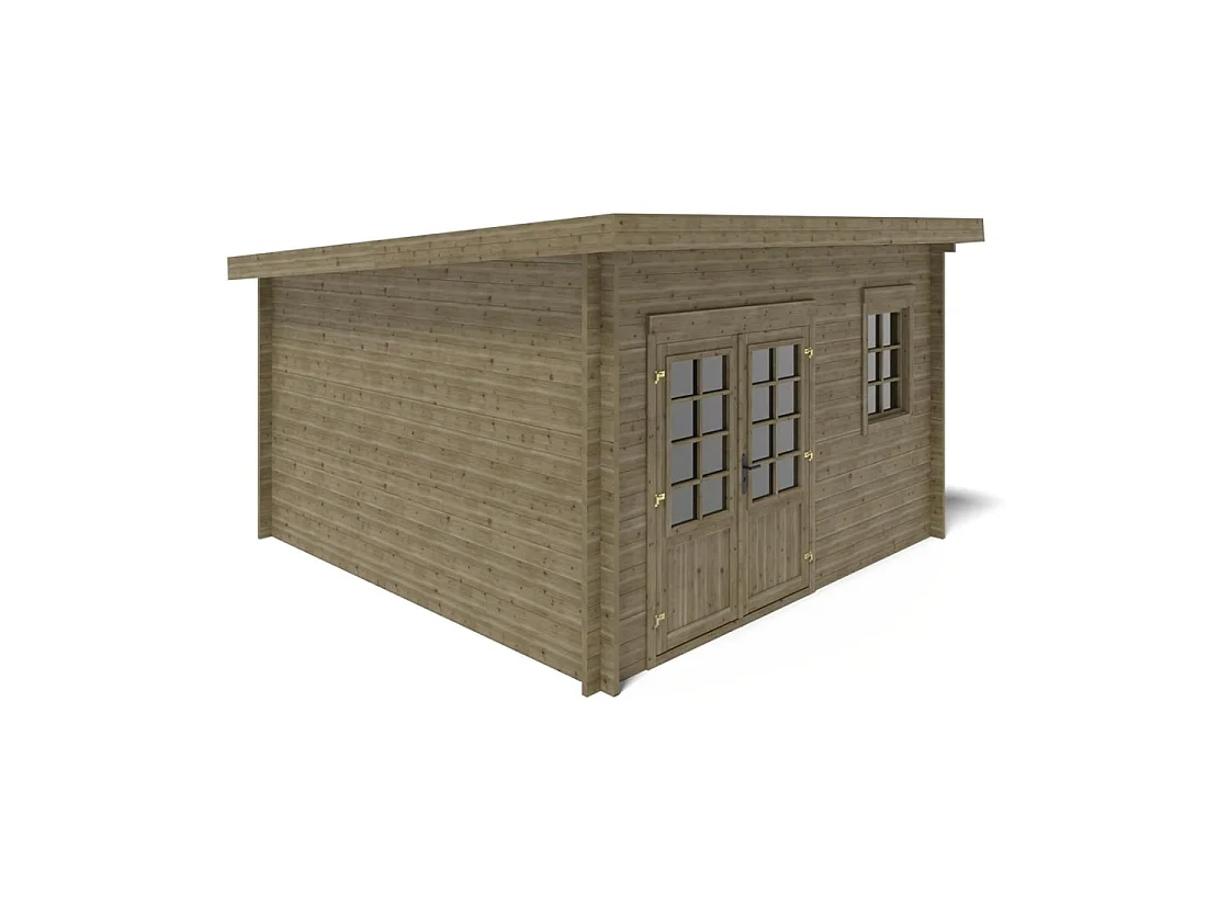 Casetta da giardino in legno - 16m2 - 4x4m - impregnata - 40mm - colore: verde - DOM716 - ALTANKA