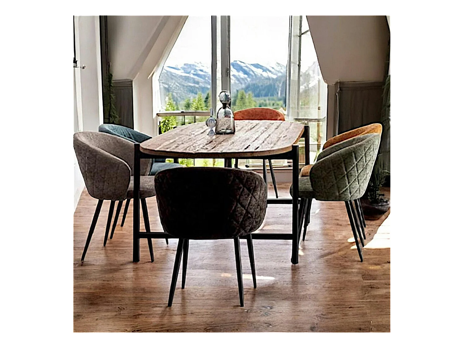 Table à manger teck recyclé bords arrondis 200 cm TRANI