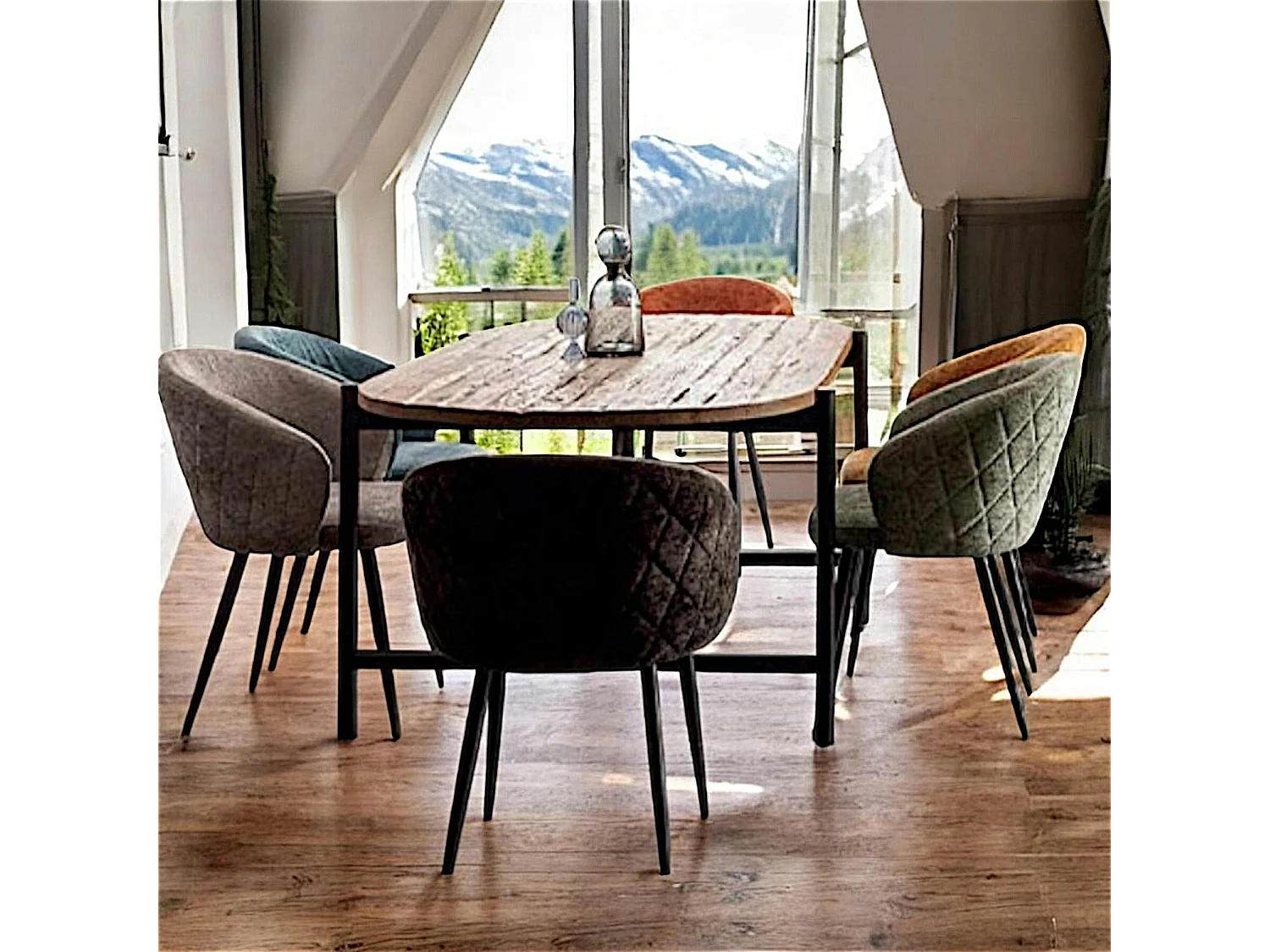 Table à manger teck recyclé bords arrondis 200 cm TRANI