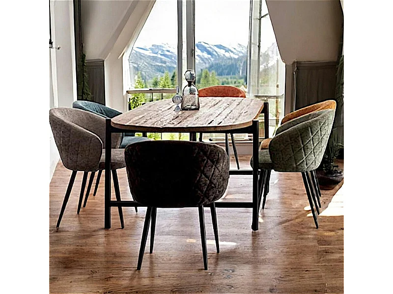 Table à manger teck recyclé bords arrondis 200 cm TRANI