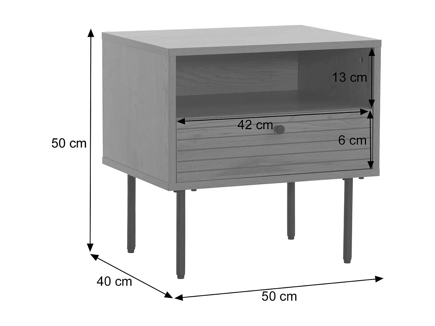 Table de chevet MCW-N78,  brun foncé