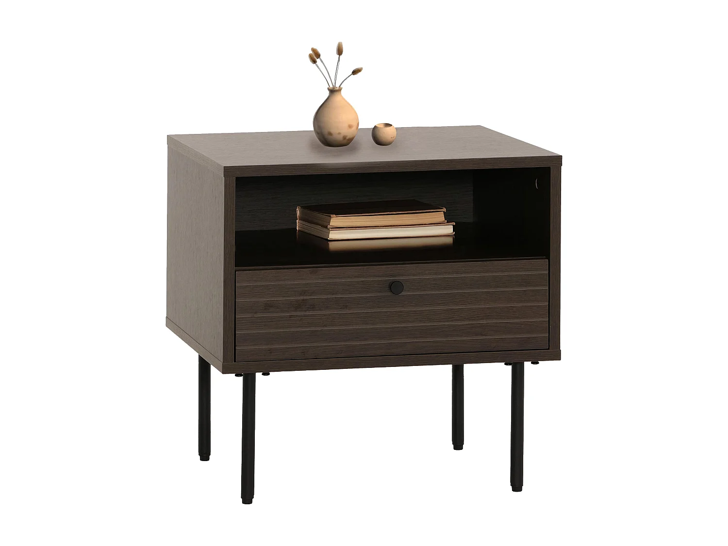 Table de chevet MCW-N78,  brun foncé