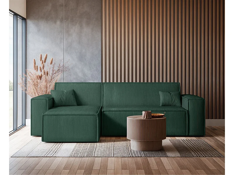 Hoekbank - in donkergroen corduroy - SCARLO