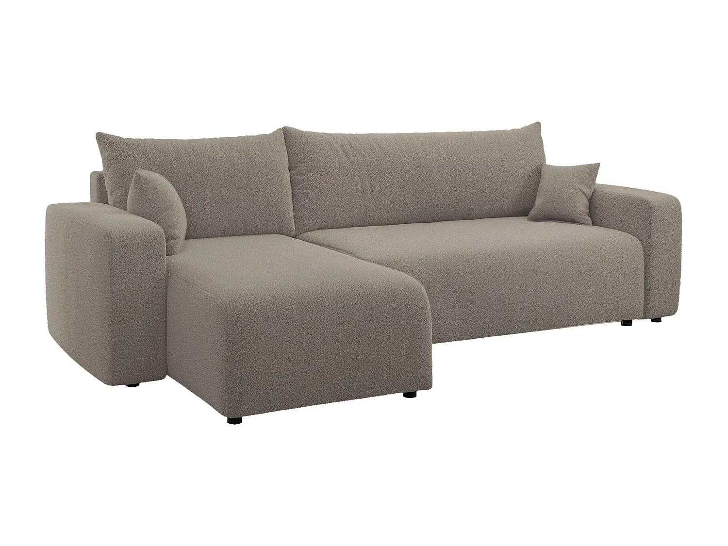 Canapé d'angle convertible - en boucle marron clair - PIANONI