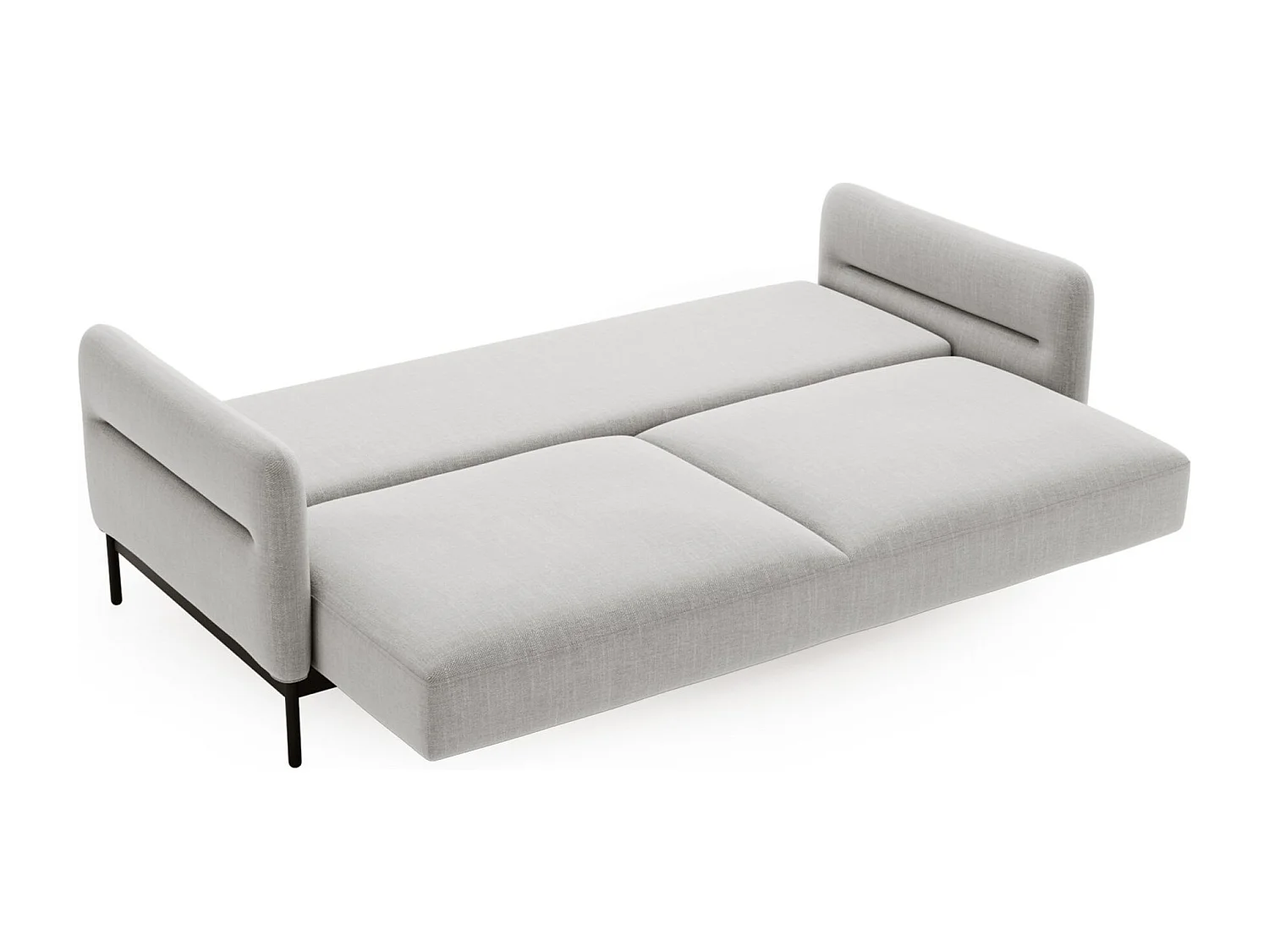 Canapé convertible 3 places- gris clair- SOLIANERO