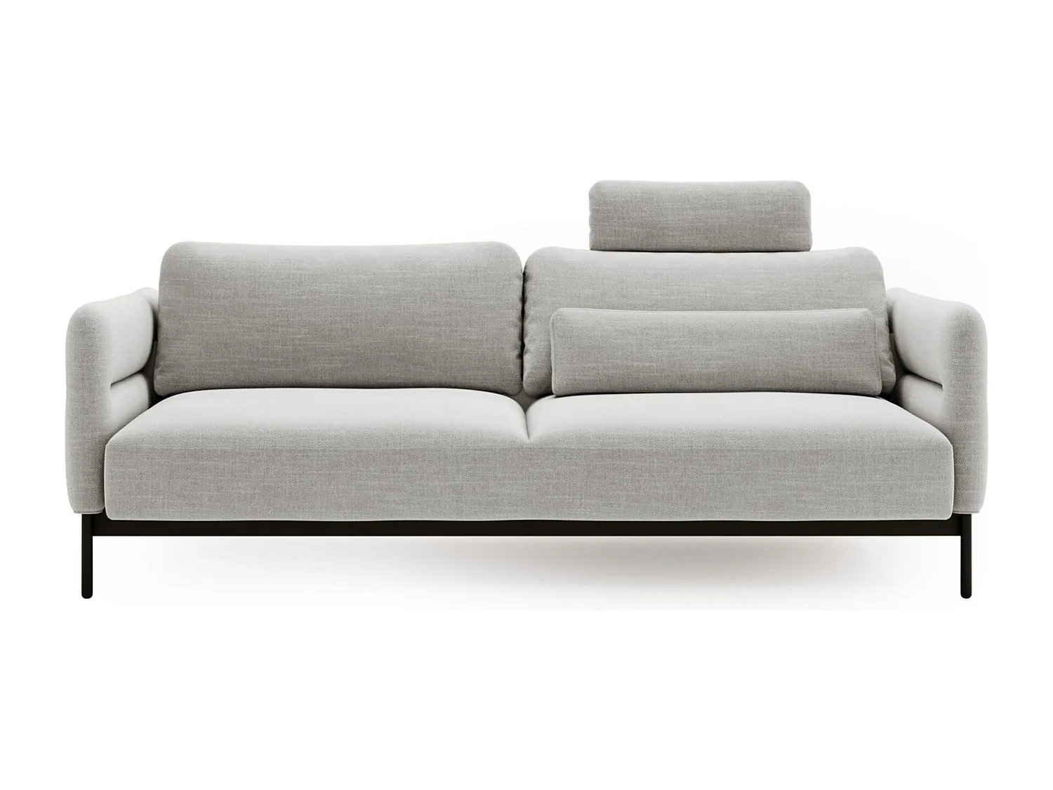 Canapé convertible 3 places- gris clair- SOLIANERO