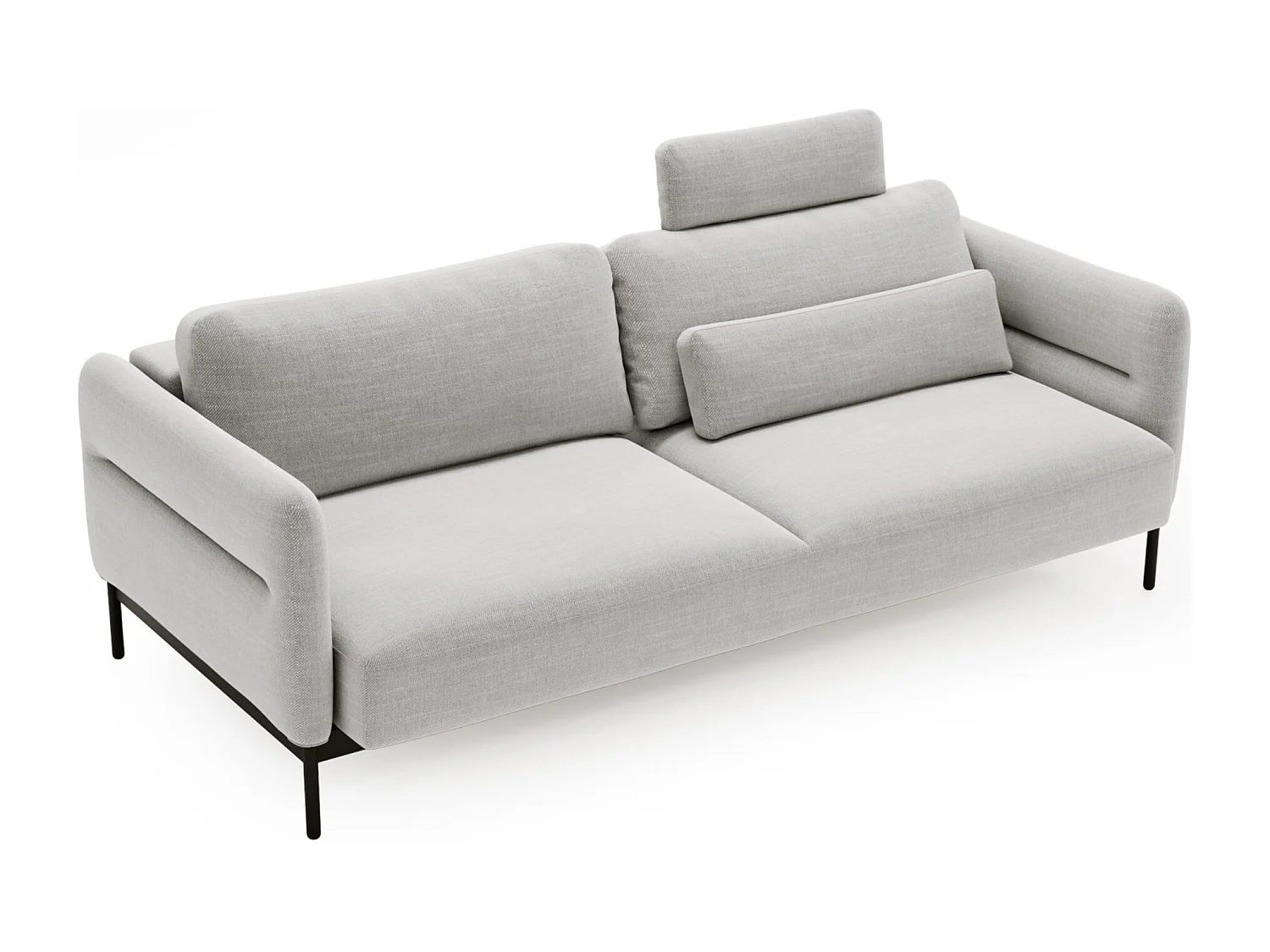 Canapé convertible 3 places- gris clair- SOLIANERO