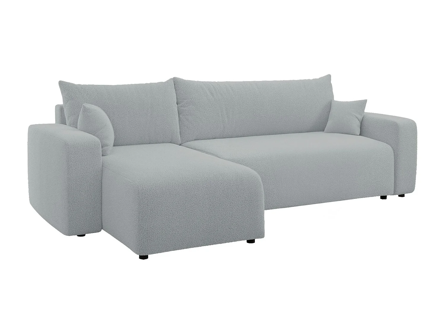 Canapé d'angle convertible - en boucle gris clair - PIANONI