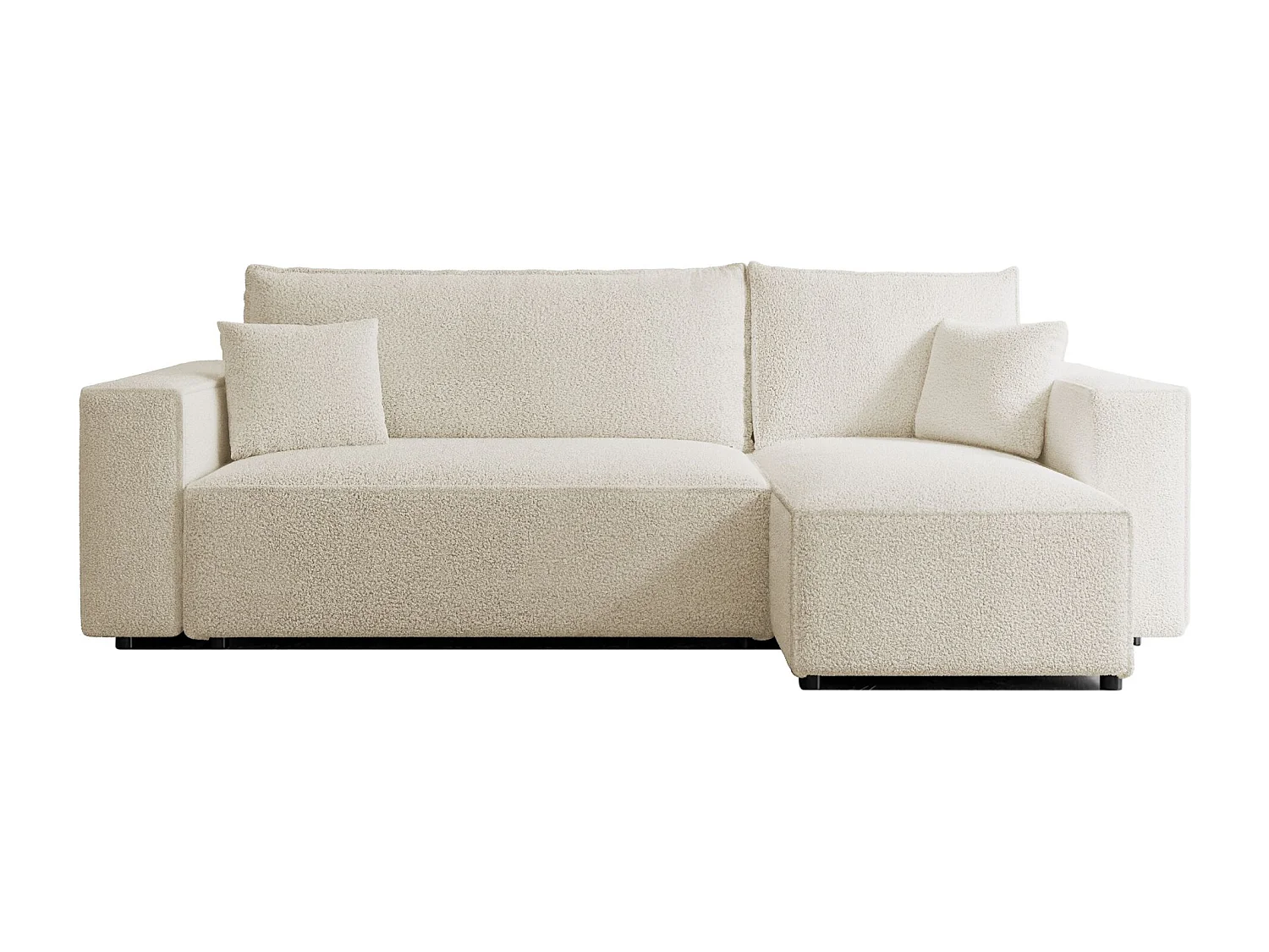 Hoekbank - in crème boucle - SCARLO