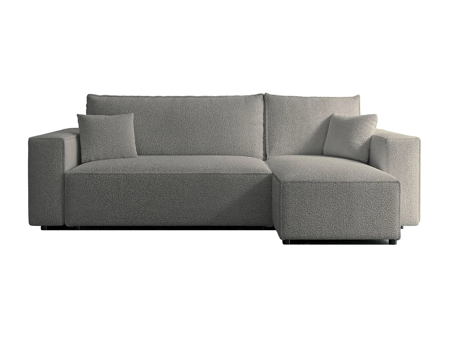 Canapé d'angle convertible - en boucle marron clair - SCARLO