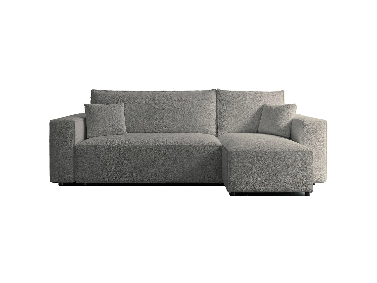 Hoekbank met omklapfunctie - lichtbruin boucle - SCARLO