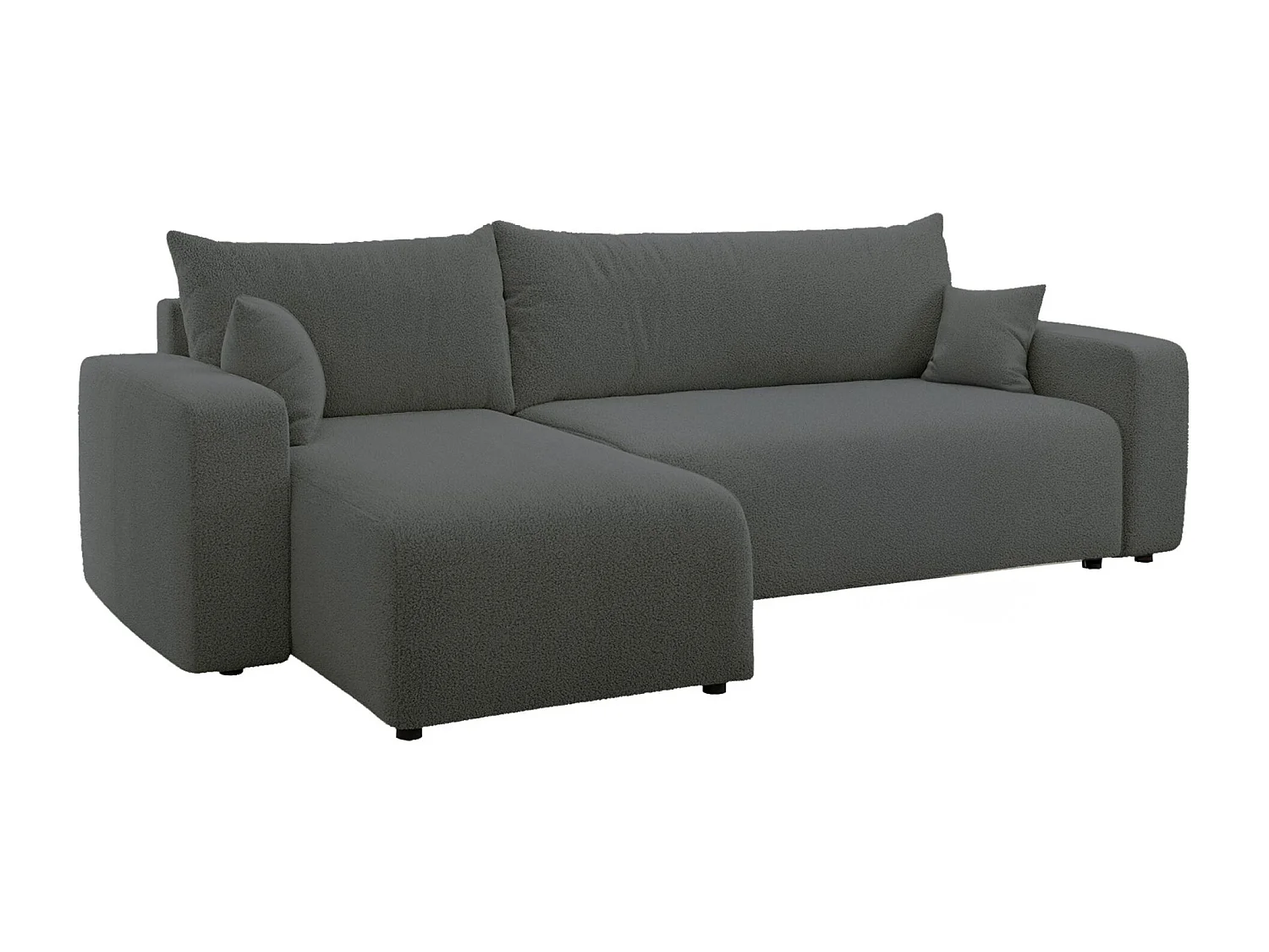 Hoekbank - donkergrijs boucle - PIANONI