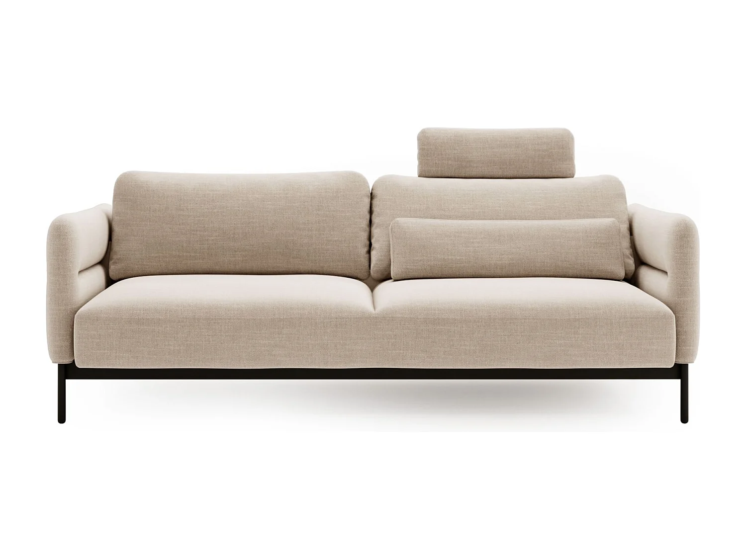 Canapé convertible 3 places- beige - SOLIANERO