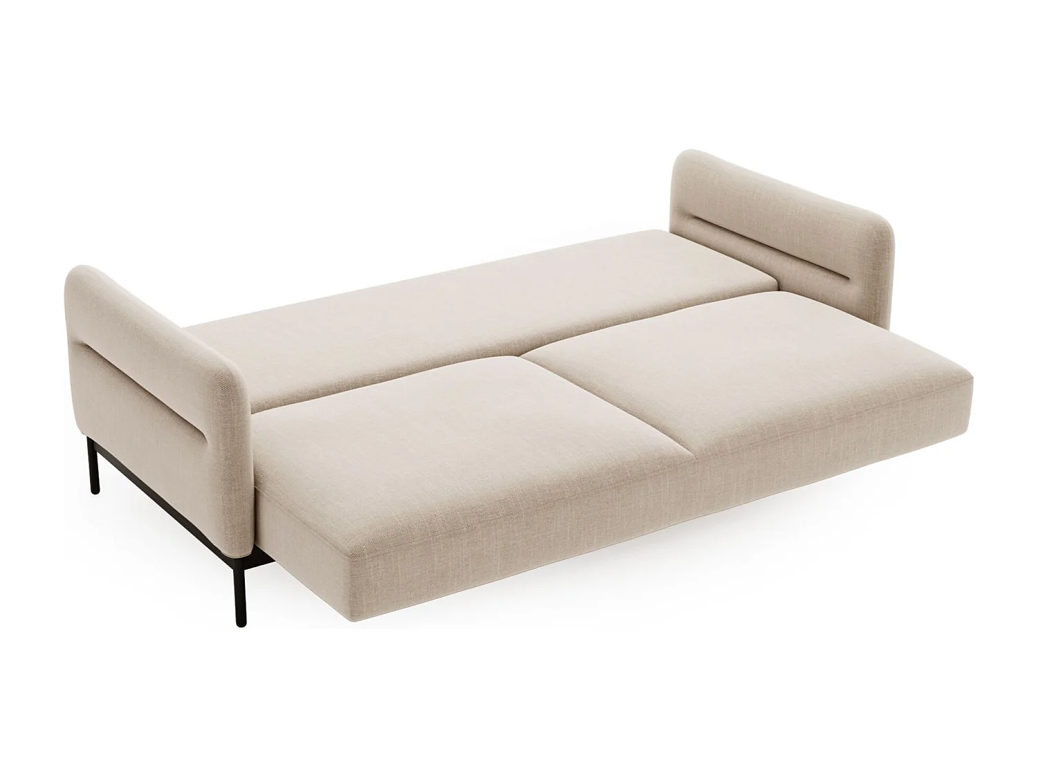3-Sitzer-Sofa mit Schlaffunktion, beige, 223 cm - SOLIANERO