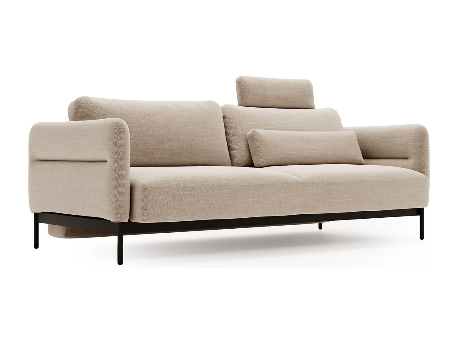 3-Sitzer-Sofa mit Schlaffunktion, beige, 223 cm - SOLIANERO