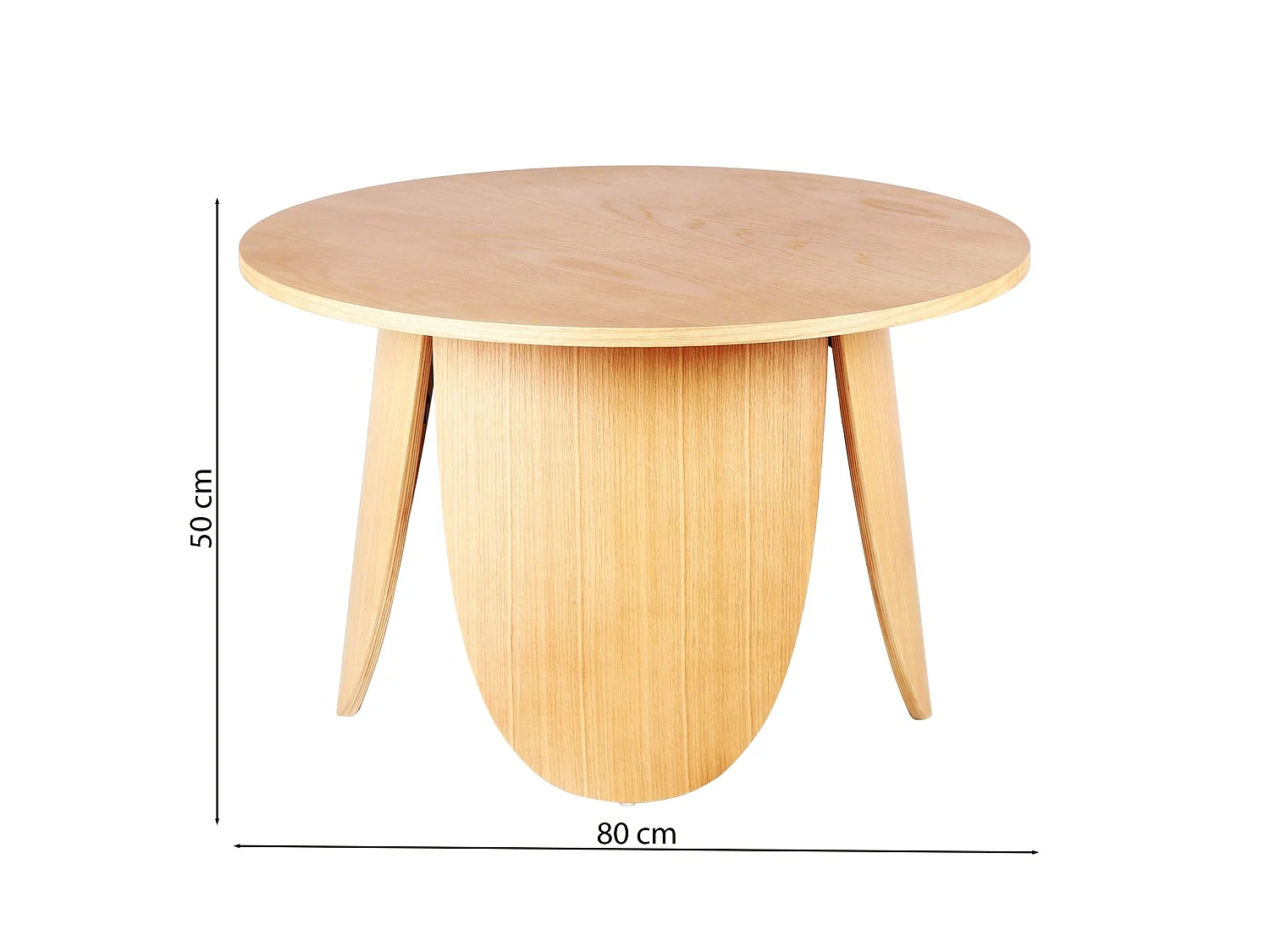 Table basse ronde - 80 cm - couleur chêne naturel - VIVIALLY