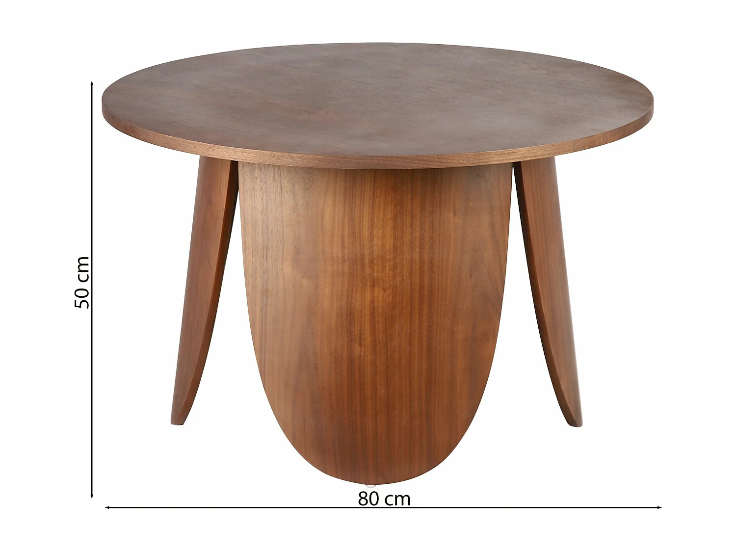 Table basse ronde - 80 cm - couleur noyer - VIVIALLY