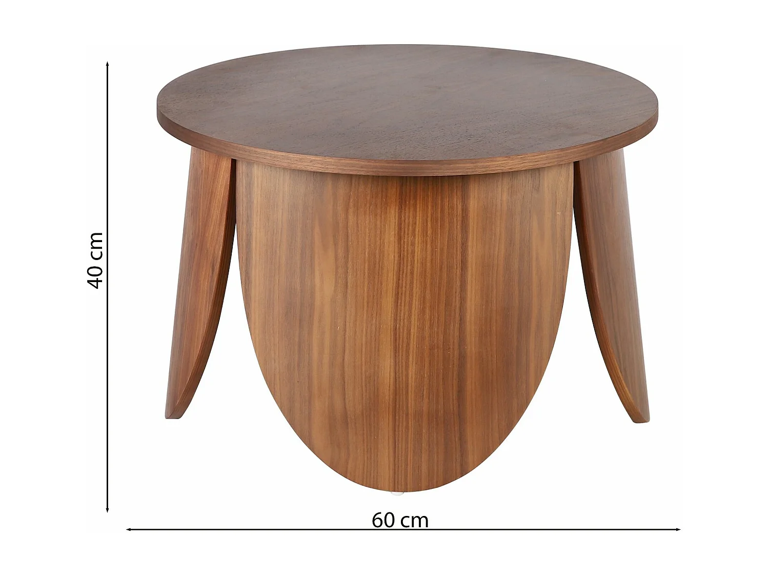 Table basse ronde - 60 cm - couleur noyer - VIVIALLY