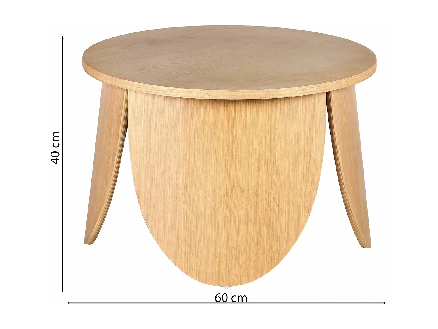 Table basse ronde - 60 cm - couleur chêne naturel - VIVIALLY