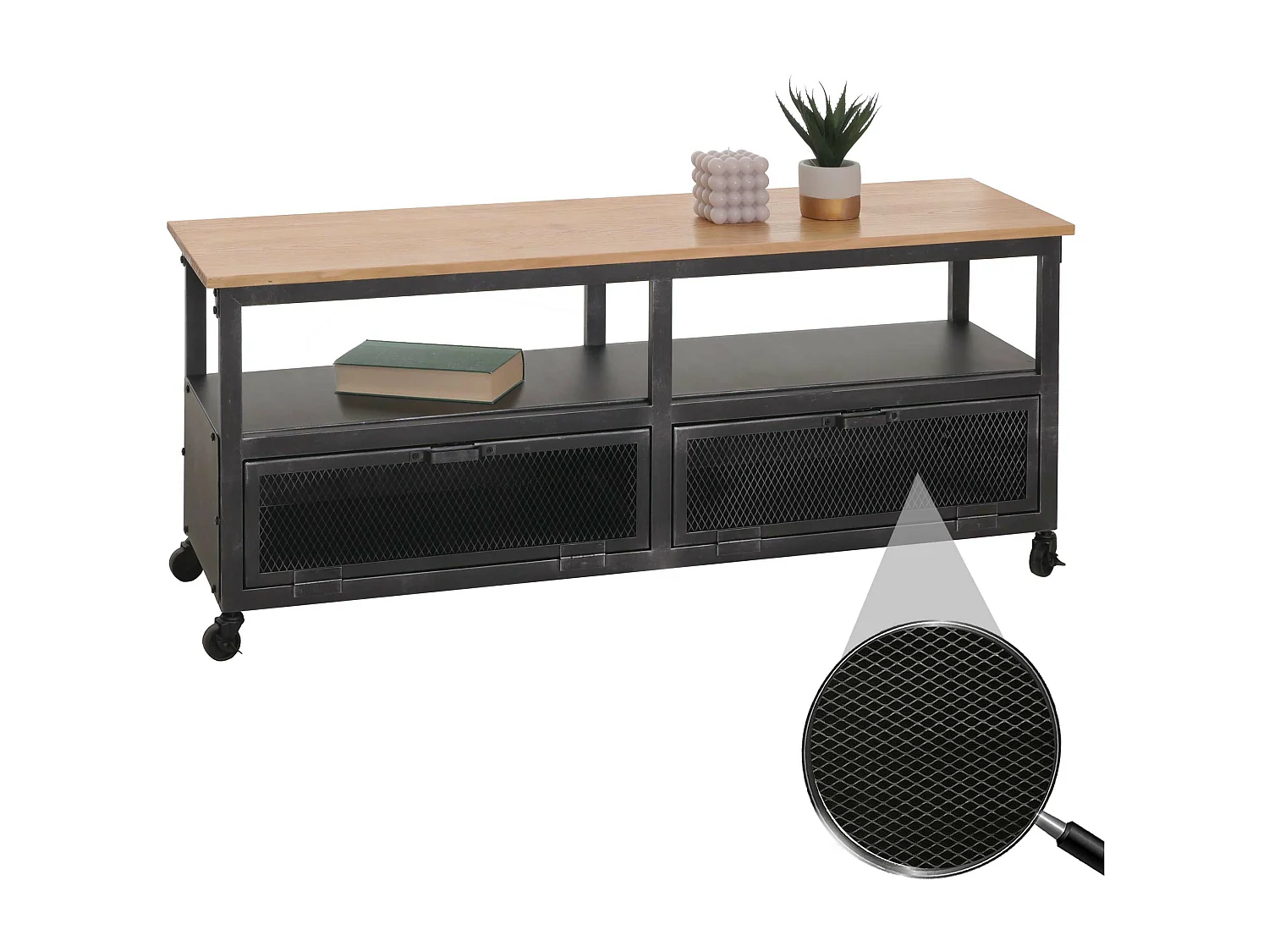 Table basse MCW-N28,  noir, naturel