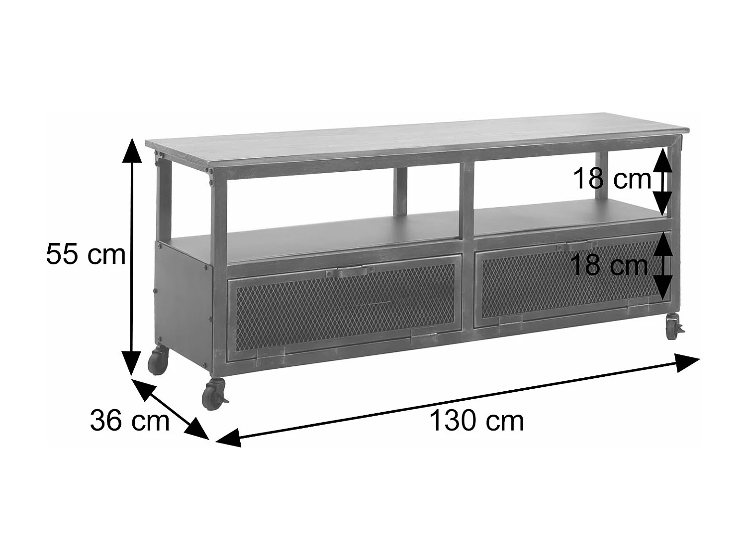 Table basse MCW-N28,  noir, naturel