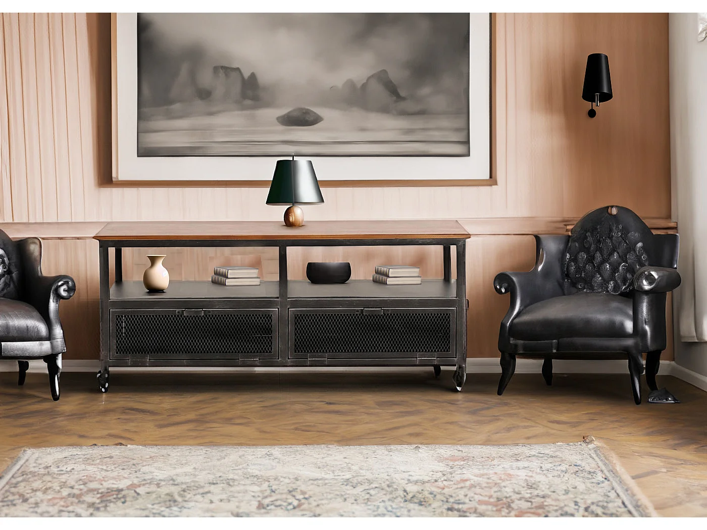 Table basse MCW-N28,  noir, marron