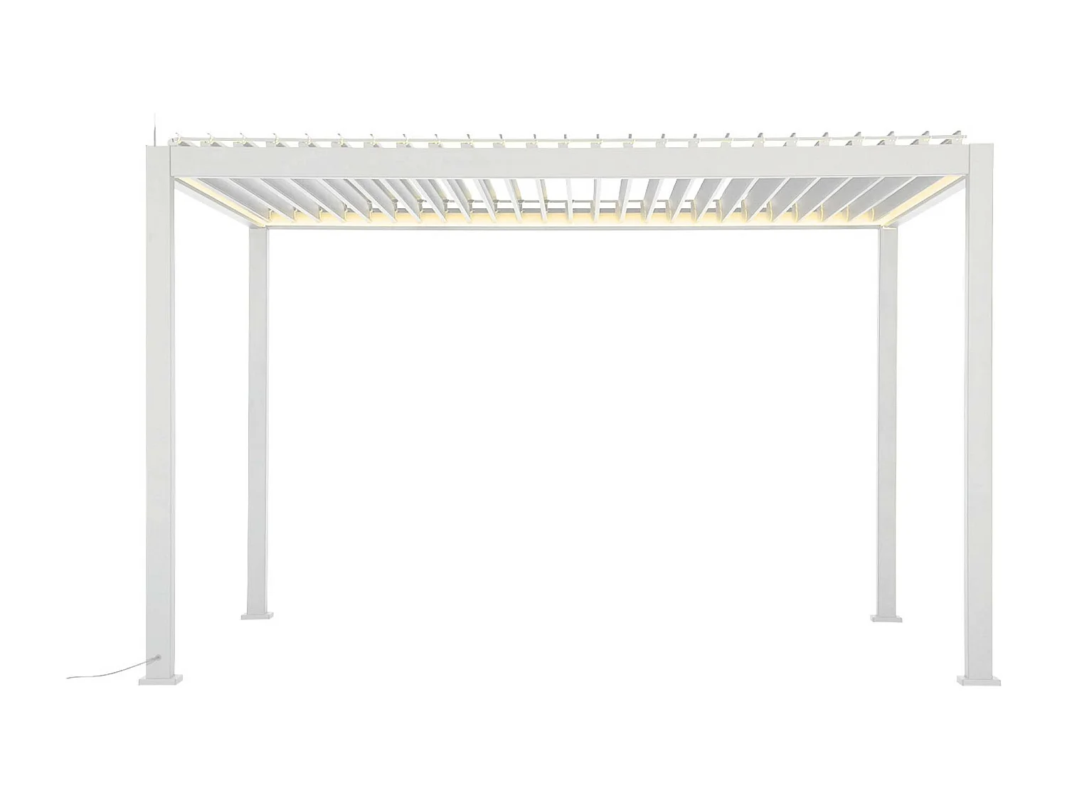 3x4m pérgola bioclimática de aluminio con iluminación led blanco