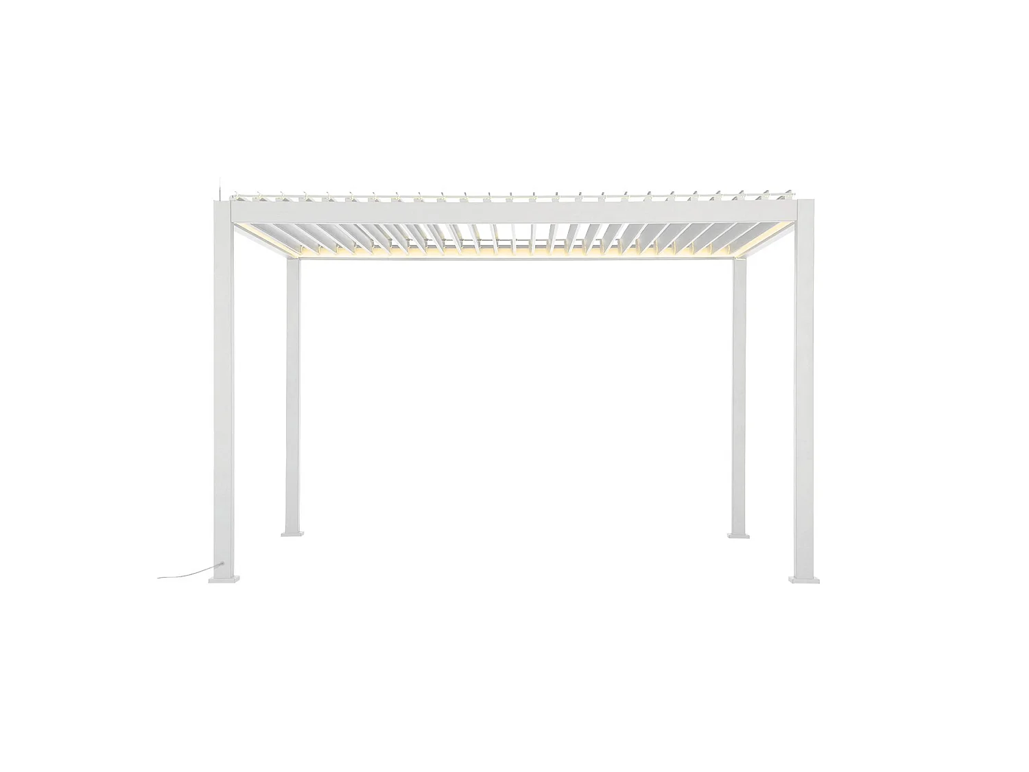 Pérgola bioclimática 3x4m de aluminio con iluminación led blanco